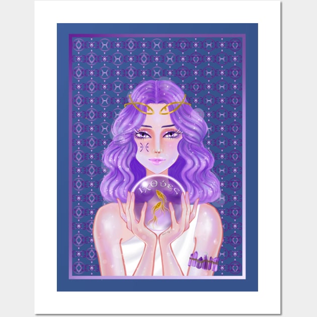 Pisces Amethyst Wall Art by amadeuxway